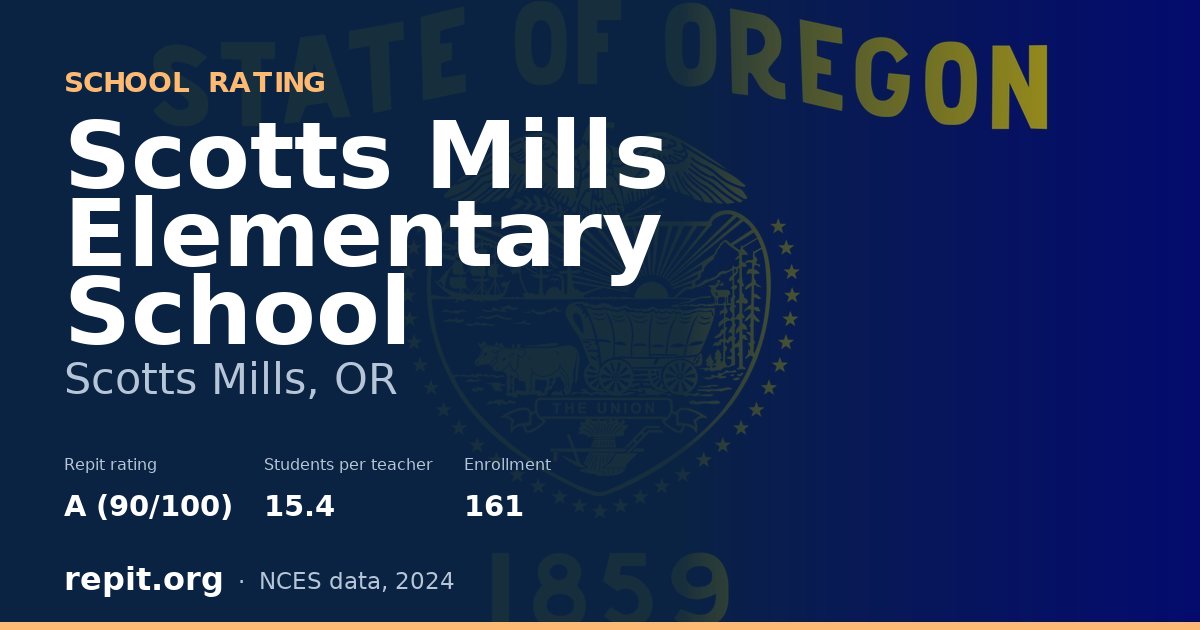 Scotts Mills Elementary School, Scotts Mills, OR — Repit school rating A (90/100)