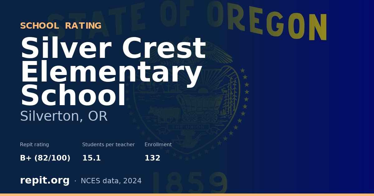 Silver Crest Elementary School, Silverton, OR — Repit school rating B+ (82/100)