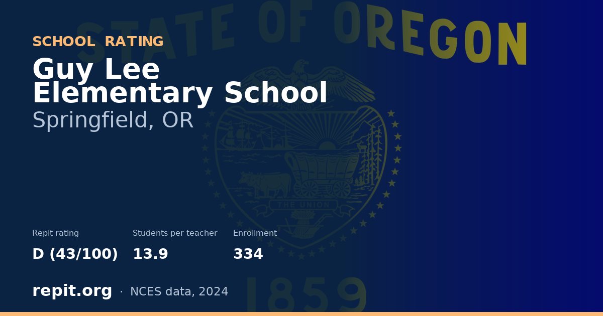 Guy Lee Elementary School, Springfield, OR — Repit school rating D (43/100)