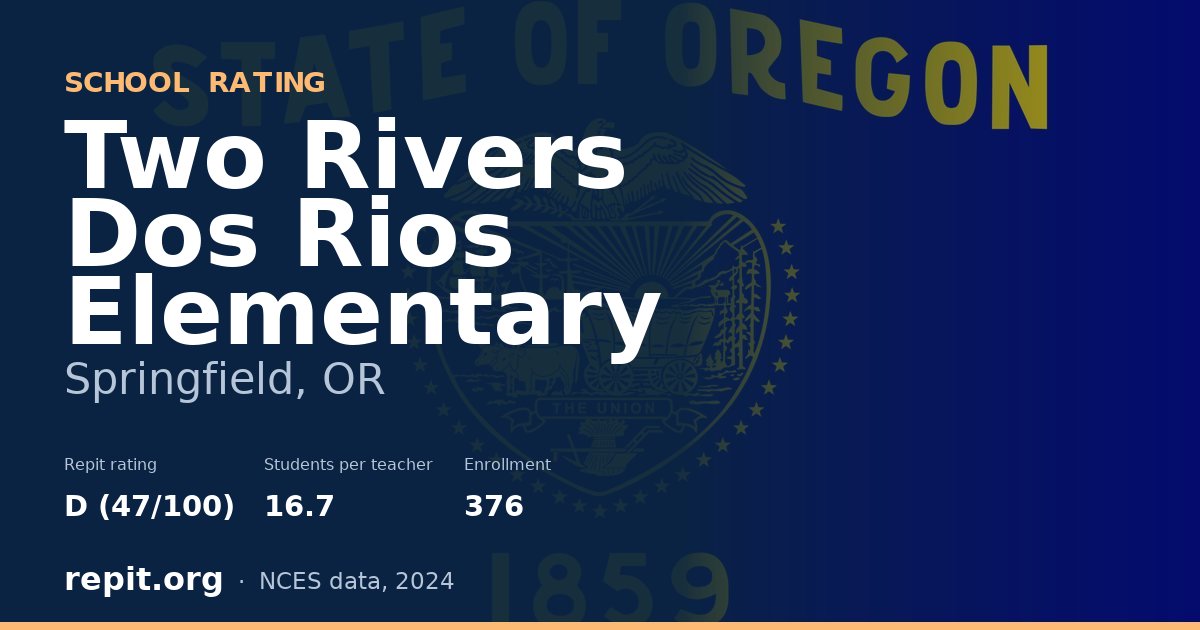 Two Rivers Dos Rios Elementary, Springfield, OR — Repit school rating D (47/100)