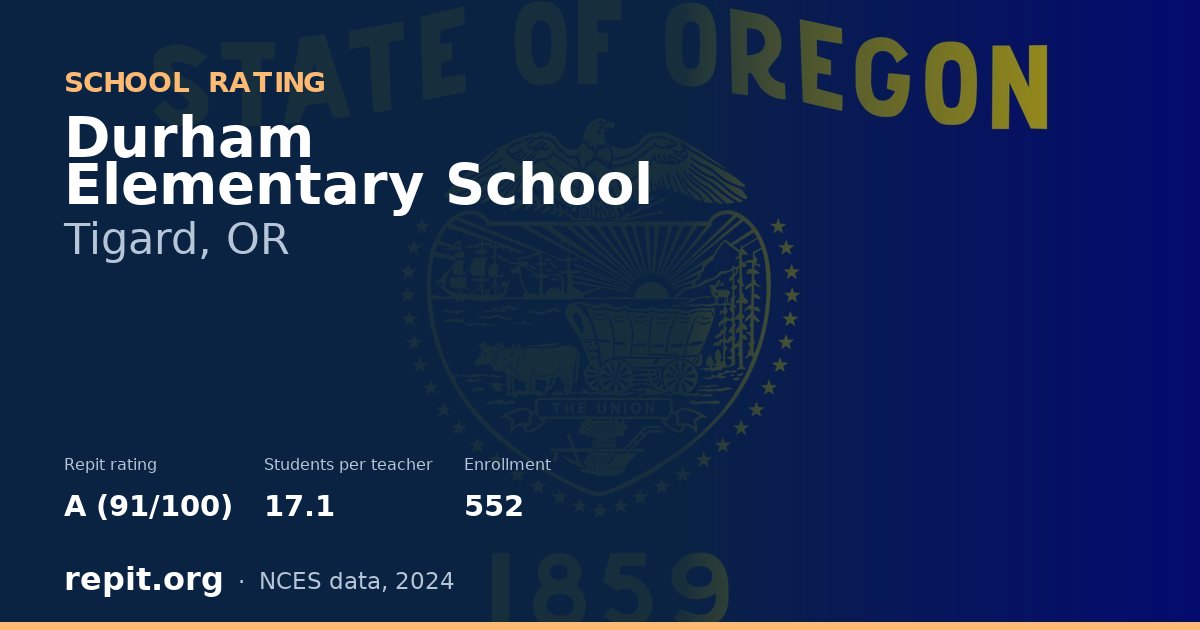 Durham Elementary School, Tigard, OR — Repit school rating A (91/100)