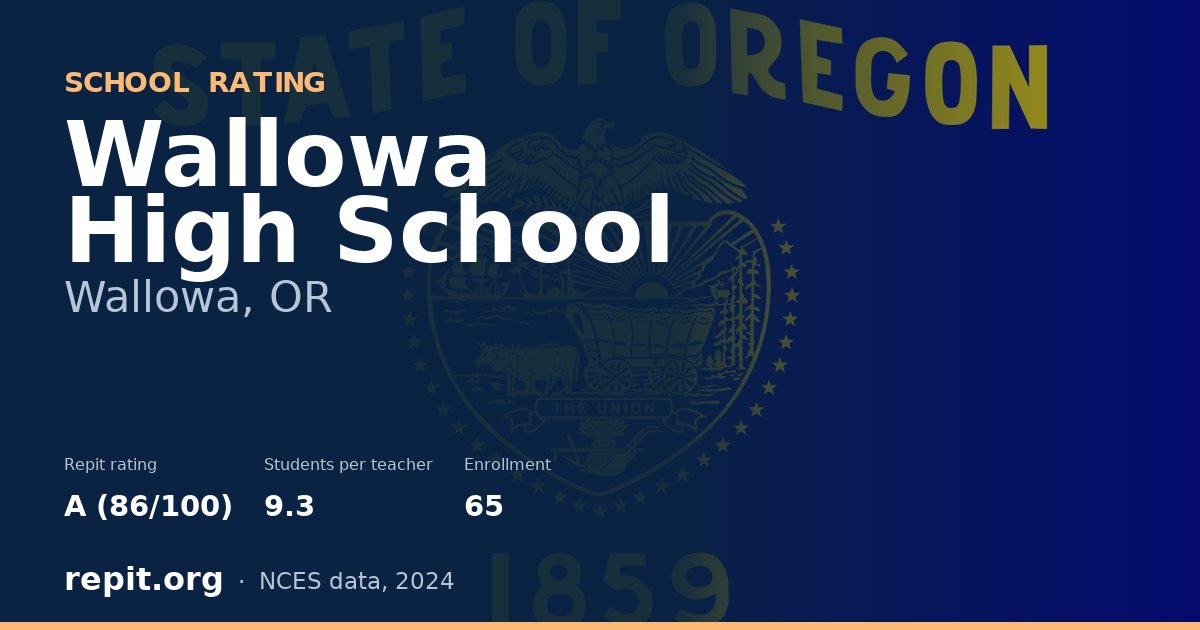 Wallowa High School, Wallowa, OR — Repit school rating A (86/100)