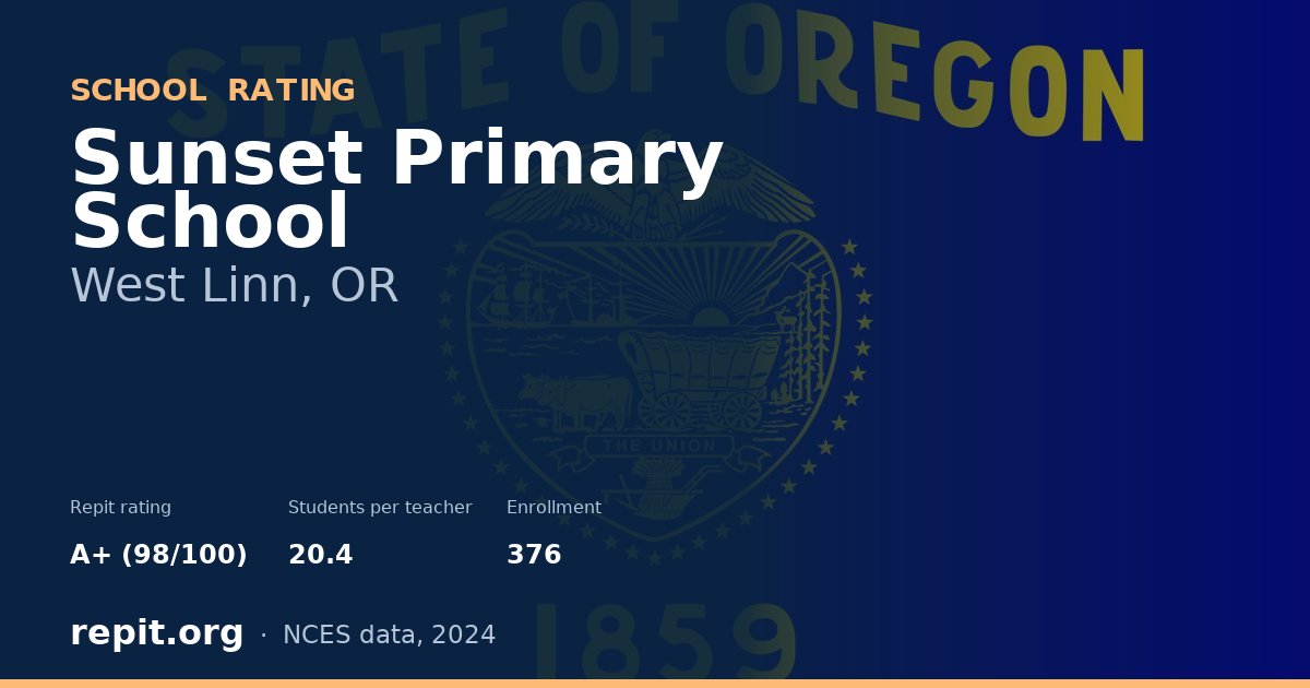 Sunset Primary School, West Linn, OR — Repit school rating A+ (98/100)