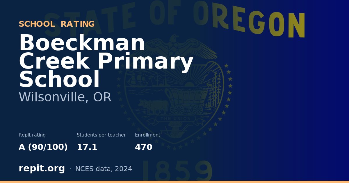 Boeckman Creek Primary School, Wilsonville, OR — Repit school rating A (90/100)
