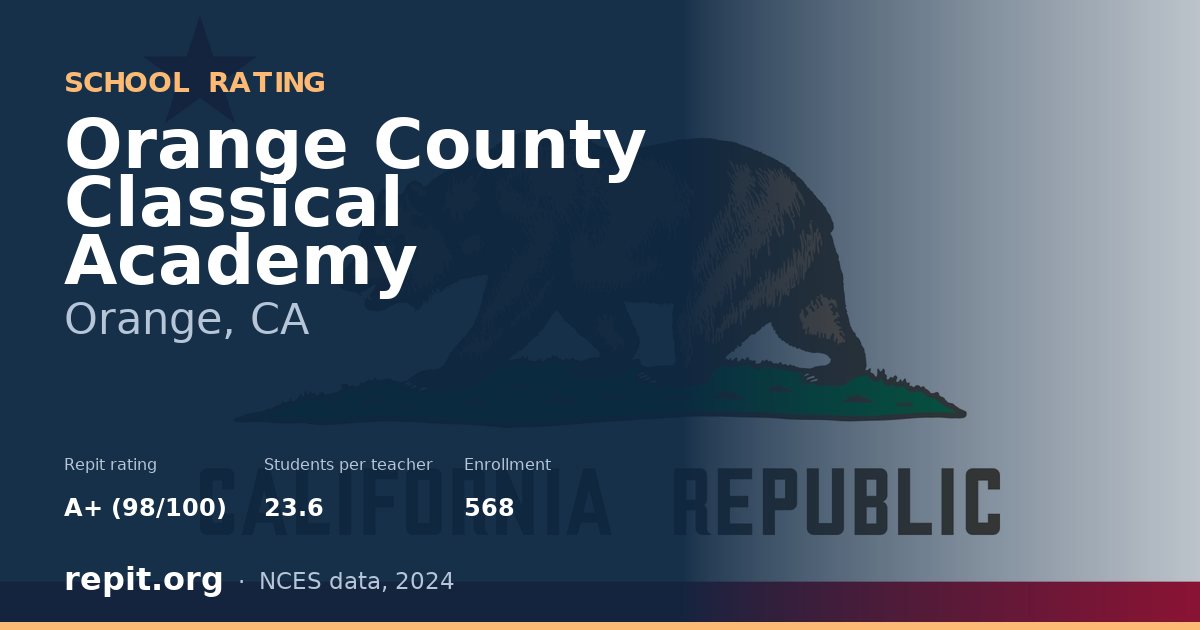 Orange County Classical Academy, Orange, CA — Repit school rating A+ (98/100)