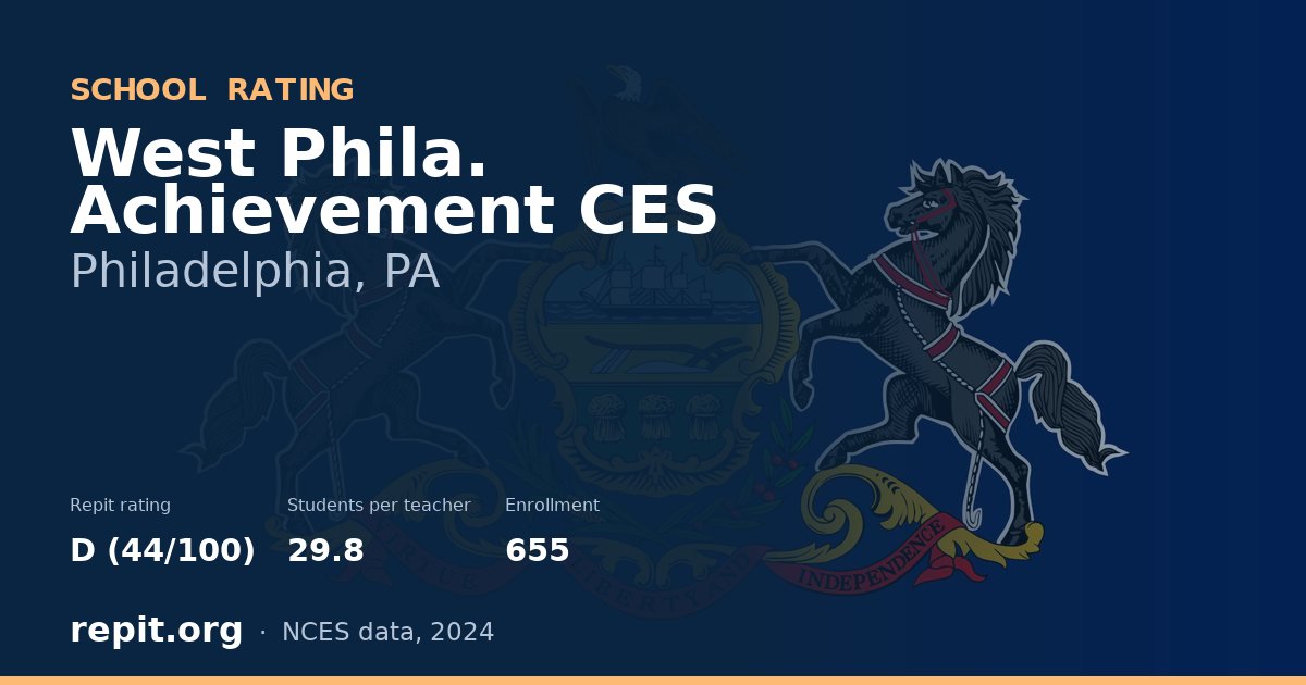 West Phila. Achievement CES, Philadelphia, PA — Repit school rating D (44/100)