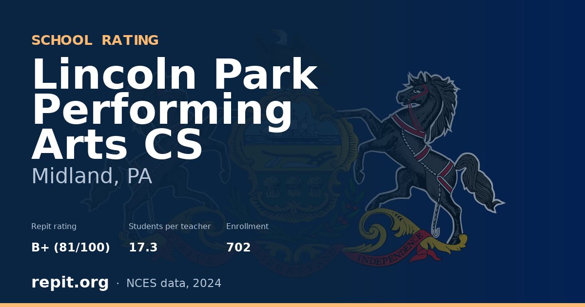 Lincoln Park Performing Arts CS, Midland, PA — Repit school rating B+ (81/100)