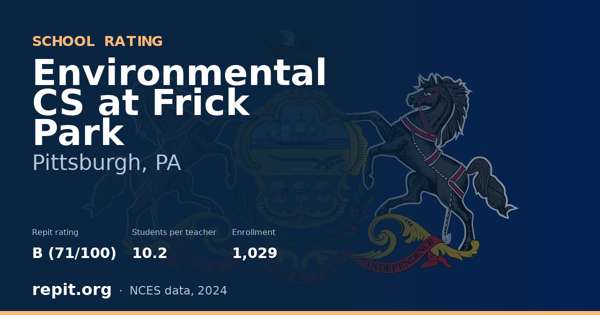 Environmental CS at Frick Park, Pittsburgh, PA — Repit school rating B (71/100)