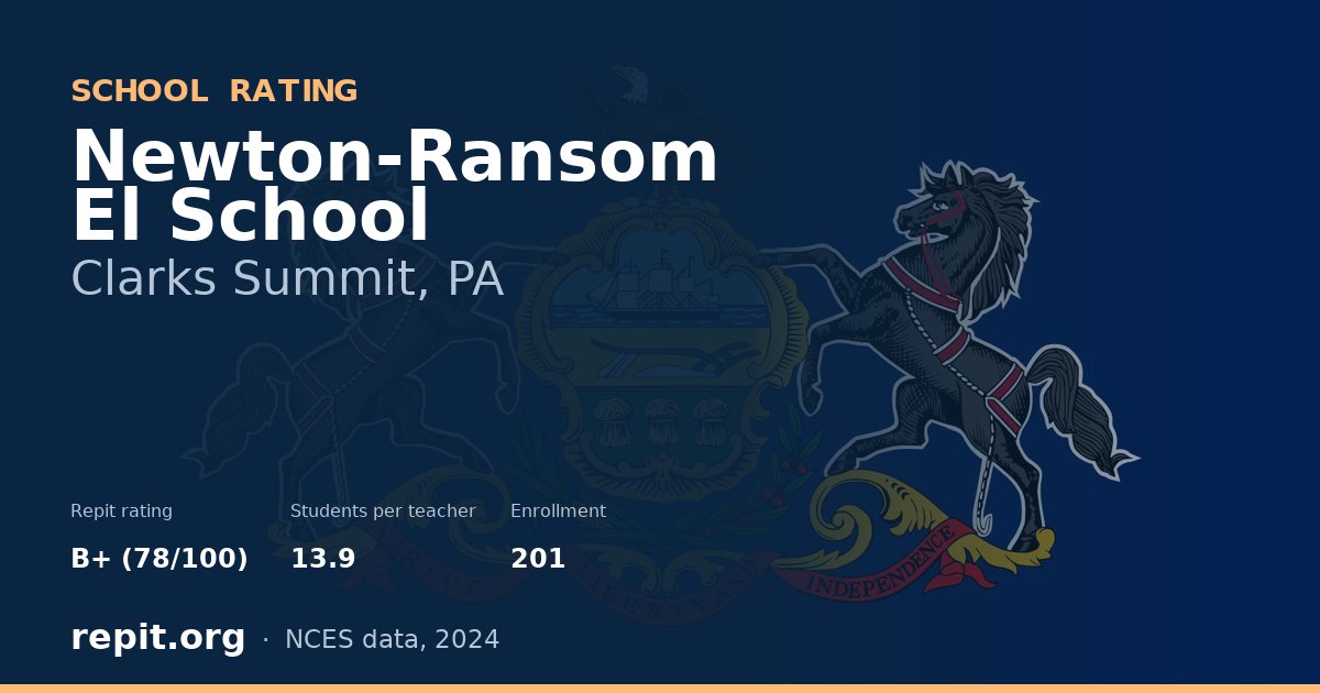 Newton-Ransom El School, Clarks Summit, PA — Repit school rating B+ (78/100)
