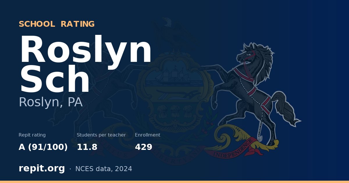 Roslyn Sch, Roslyn, PA — Repit school rating A (91/100)