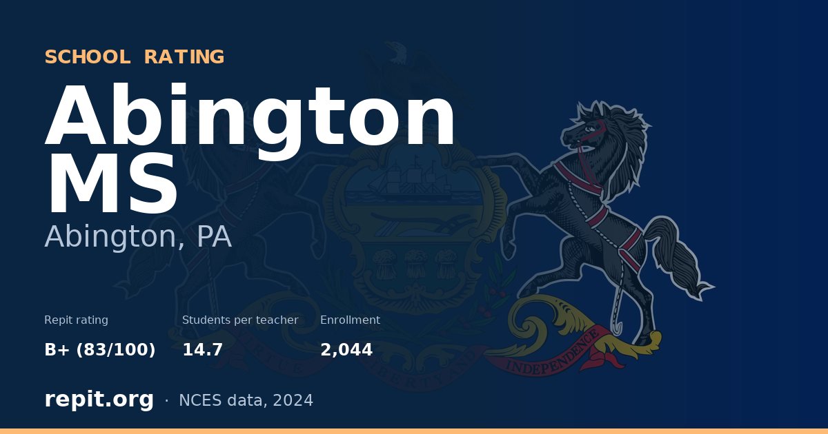 Abington MS, Abington, PA — Repit school rating B+ (83/100)