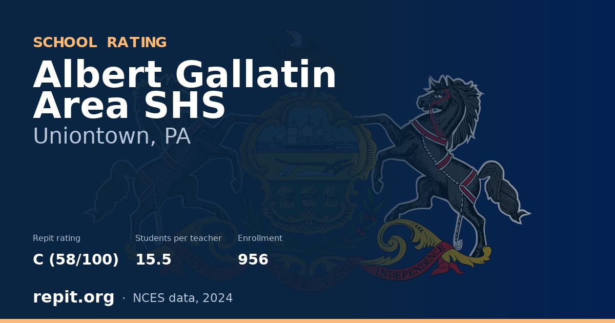 Albert Gallatin Area SHS, Uniontown, PA — Repit school rating C (58/100)