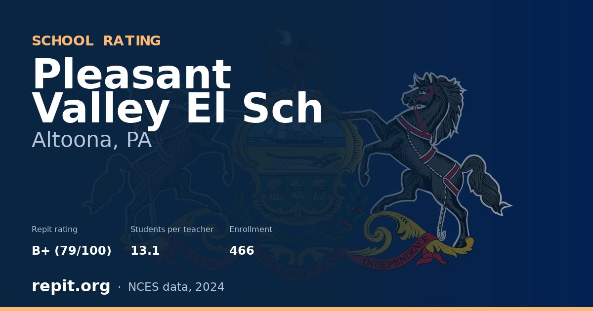 Pleasant Valley El Sch, Altoona, PA — Repit school rating B+ (79/100)