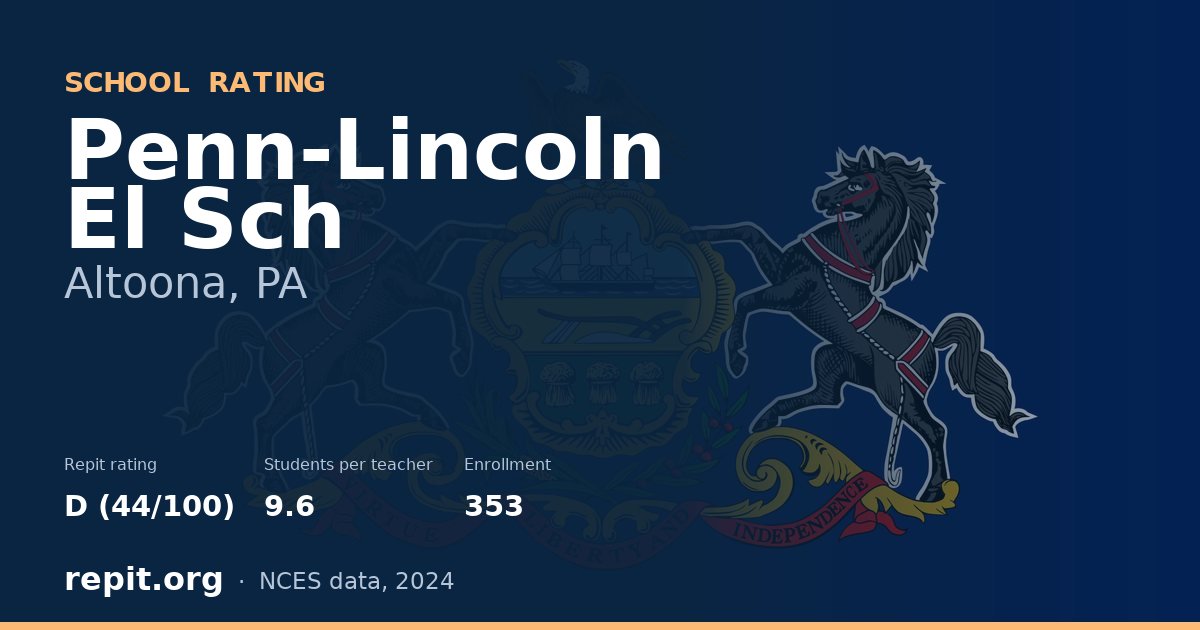 Penn-Lincoln El Sch, Altoona, PA — Repit school rating D (44/100)