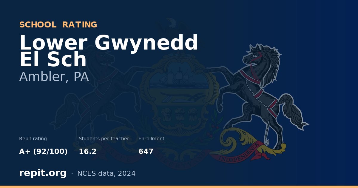 Lower Gwynedd El Sch, Ambler, PA — Repit school rating A+ (92/100)