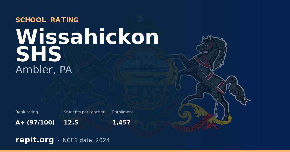 Wissahickon SHS, Ambler, PA — Repit school rating A+ (97/100)