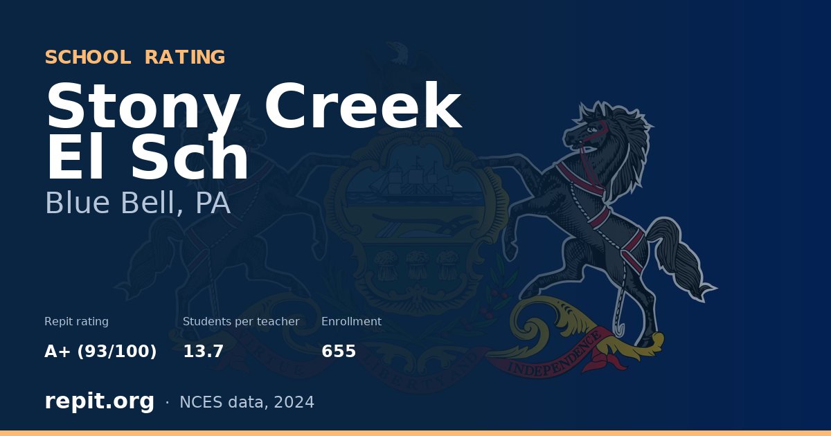Stony Creek El Sch, Blue Bell, PA — Repit school rating A+ (93/100)