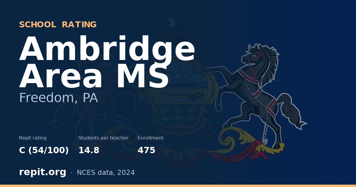 Ambridge Area MS, Freedom, PA — Repit school rating C (54/100)