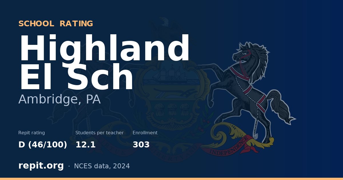 Highland El Sch, Ambridge, PA — Repit school rating D (46/100)