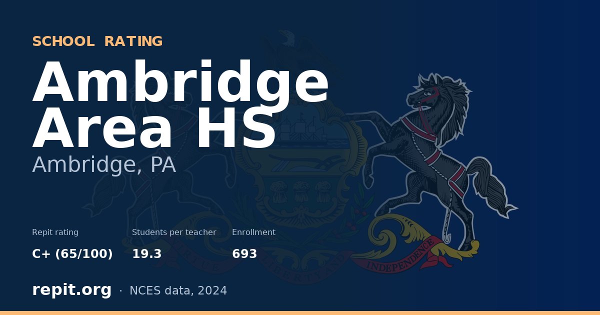 Ambridge Area HS, Ambridge, PA — Repit school rating C+ (65/100)