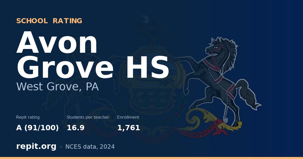 Avon Grove HS, West Grove, PA — Repit school rating A (91/100)