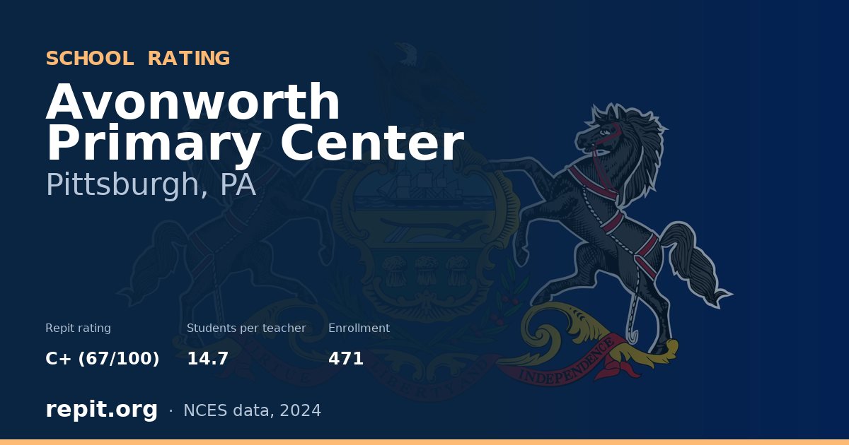 Avonworth Primary Center, Pittsburgh, PA — Repit school rating C+ (67/100)