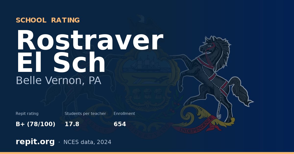 Rostraver El Sch, Belle Vernon, PA — Repit school rating B+ (78/100)
