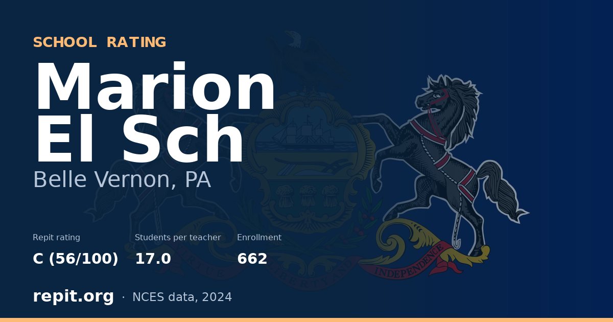 Marion El Sch, Belle Vernon, PA — Repit school rating C (56/100)