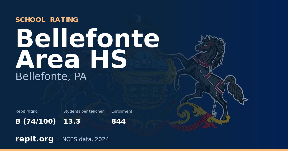 Bellefonte Area HS, Bellefonte, PA — Repit school rating B (74/100)