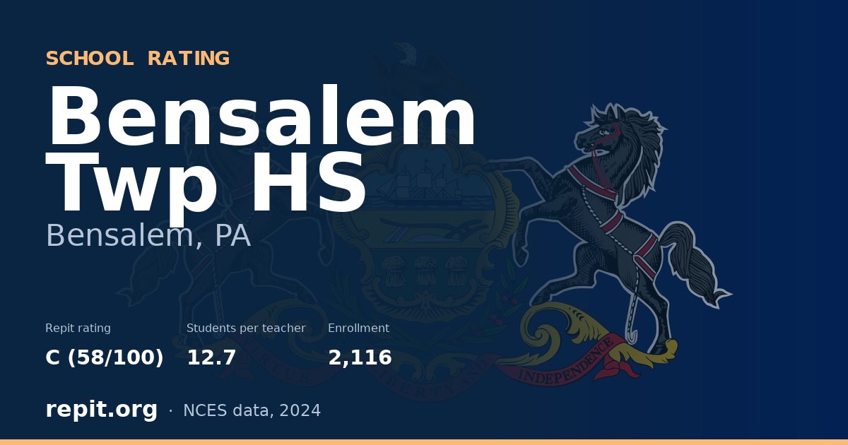 Bensalem Twp HS, Bensalem, PA — Repit school rating C (58/100)