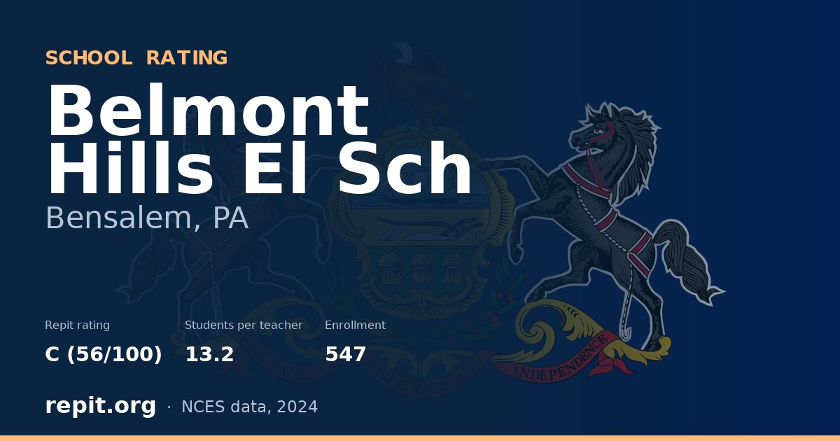 Belmont Hills El Sch, Bensalem, PA — Repit school rating C (56/100)