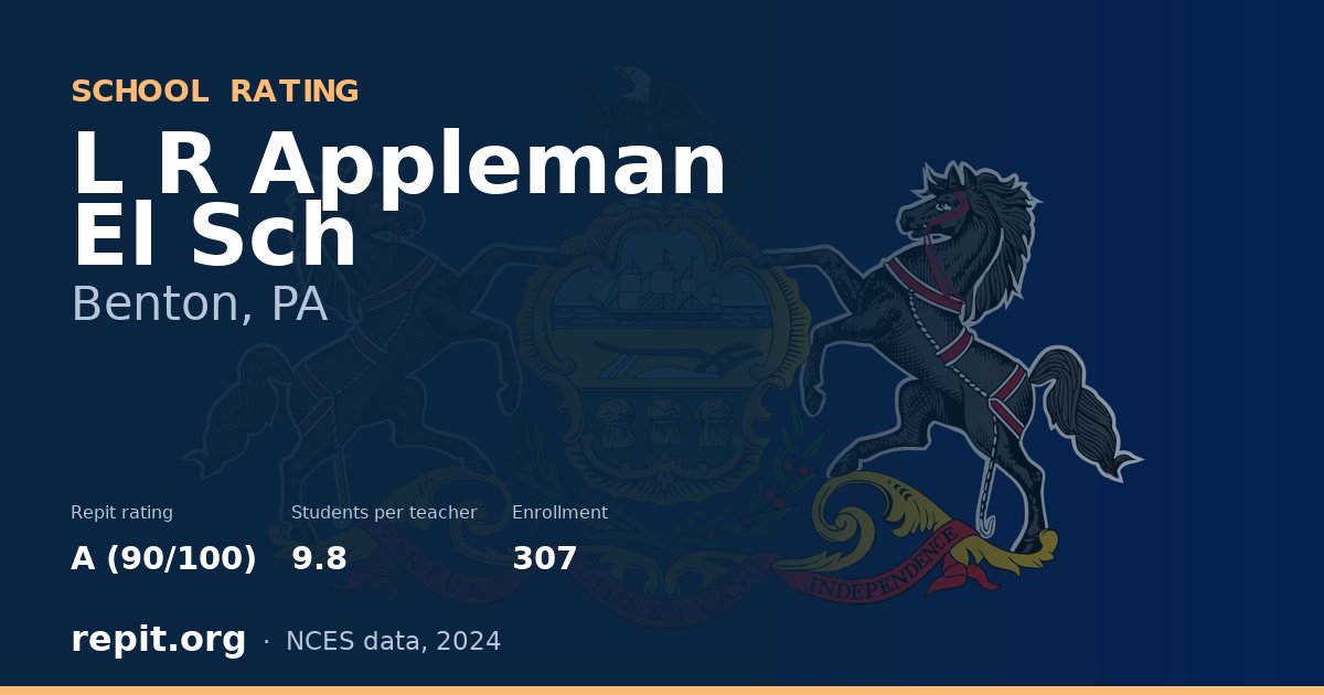 L R Appleman El Sch, Benton, PA — Repit school rating A (90/100)