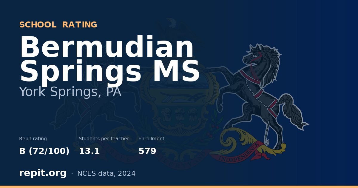 Bermudian Springs MS, York Springs, PA — Repit school rating B (72/100)