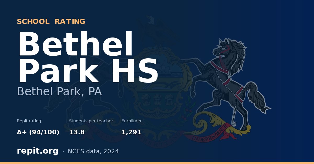 Bethel Park HS, Bethel Park, PA — Repit school rating A+ (94/100)