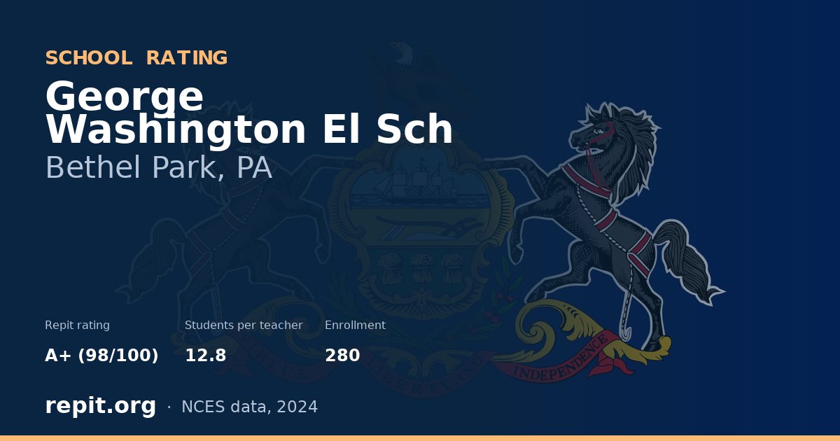 George Washington El Sch, Bethel Park, PA — Repit school rating A+ (98/100)