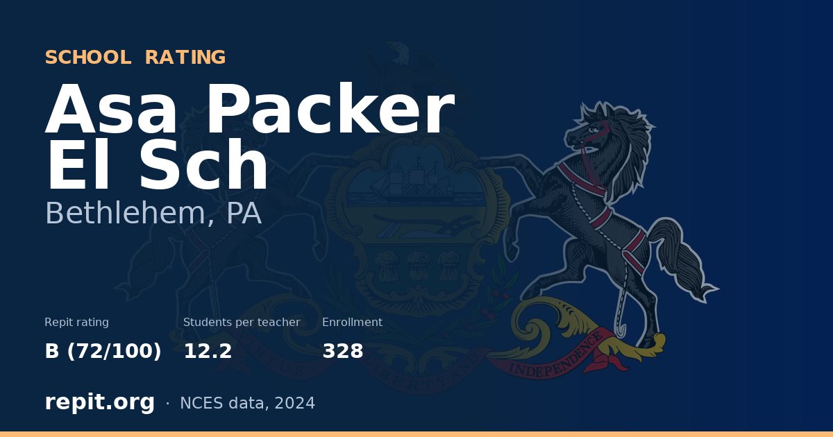 Asa Packer El Sch, Bethlehem, PA — Repit school rating B (72/100)