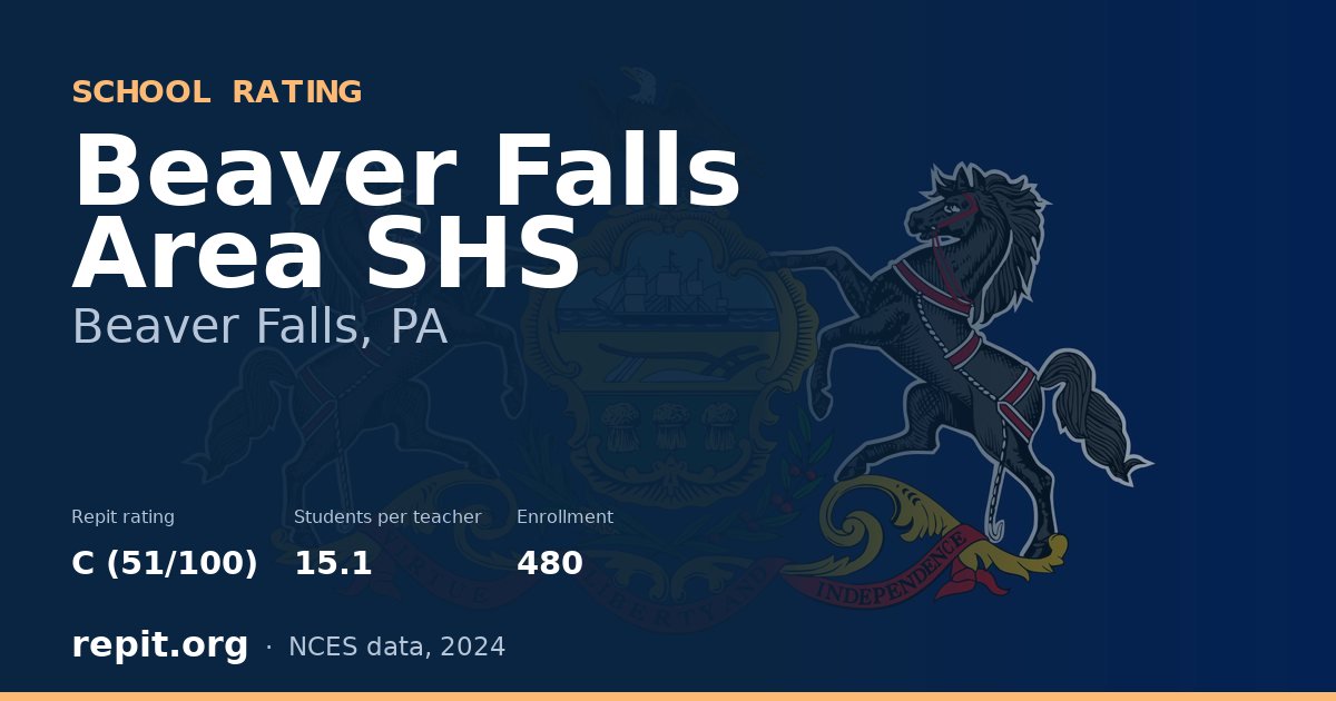 Beaver Falls Area SHS, Beaver Falls, PA — Repit school rating C (51/100)