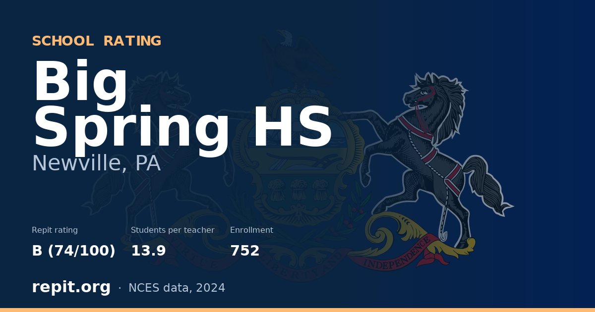 Big Spring HS, Newville, PA — Repit school rating B (74/100)