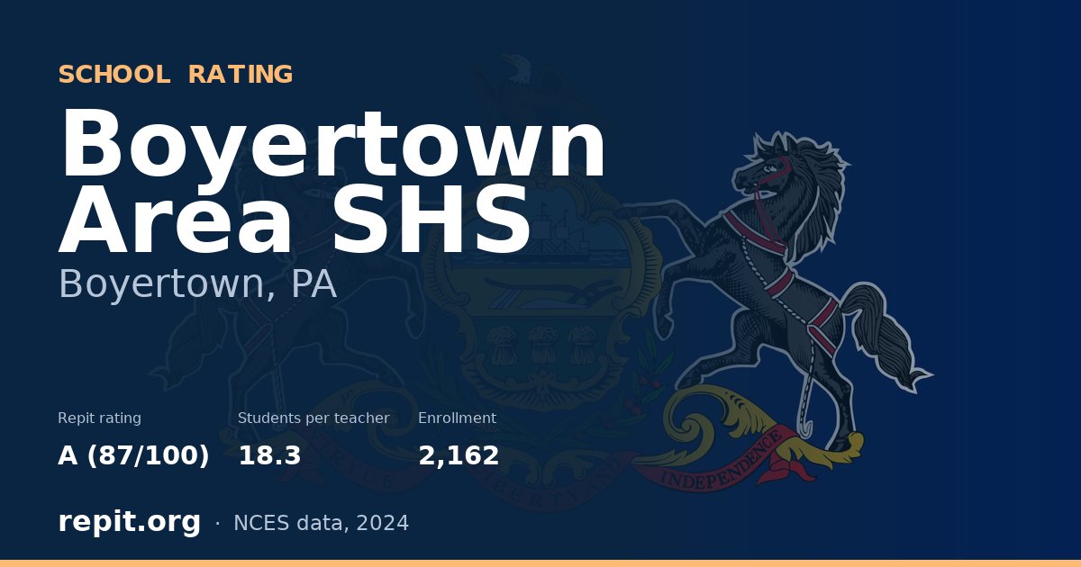 Boyertown Area SHS, Boyertown, PA — Repit school rating A (87/100)