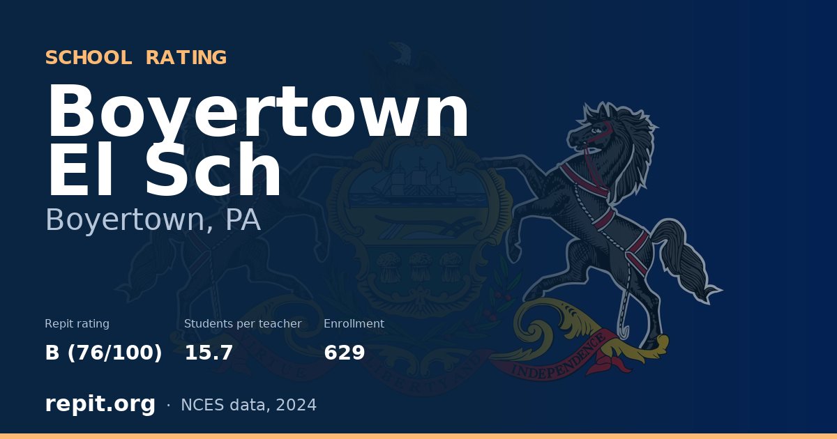 Boyertown El Sch, Boyertown, PA — Repit school rating B (76/100)