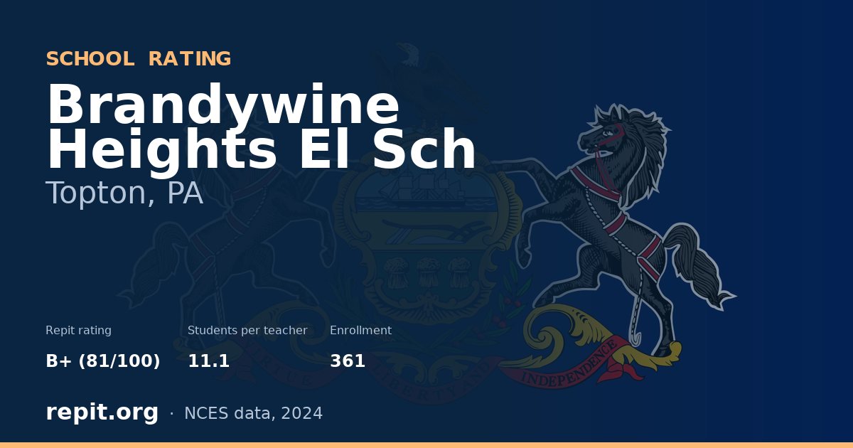 Brandywine Heights El Sch, Topton, PA — Repit school rating B+ (81/100)