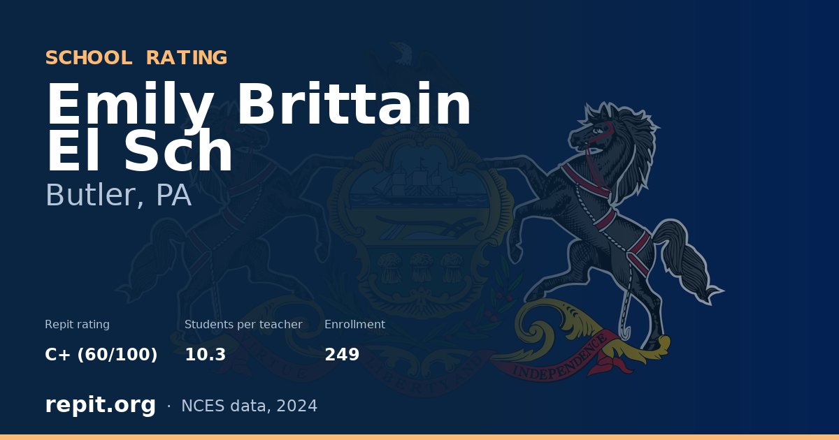 Emily Brittain El Sch, Butler, PA — Repit school rating C+ (60/100)