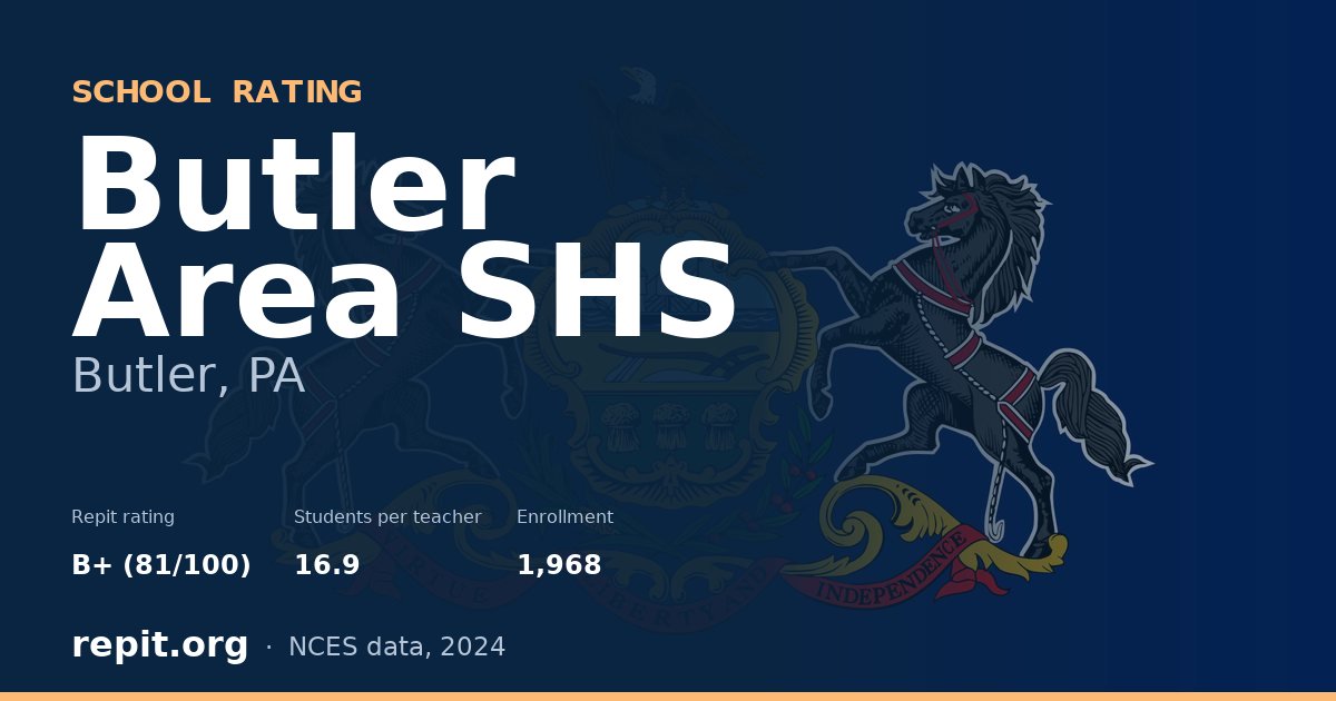 Butler Area SHS, Butler, PA — Repit school rating B+ (81/100)