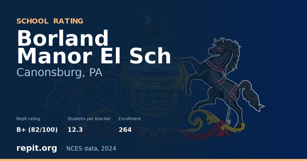 Borland Manor El Sch, Canonsburg, PA — Repit school rating B+ (82/100)