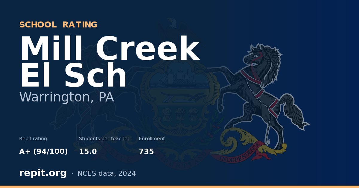 Mill Creek El Sch, Warrington, PA — Repit school rating A+ (94/100)