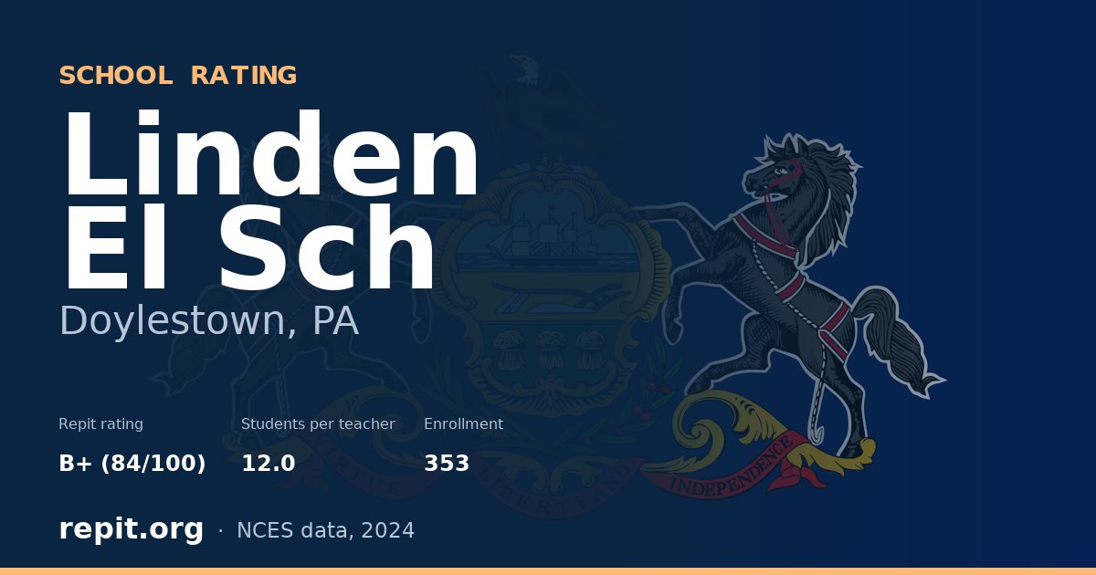 Linden El Sch, Doylestown, PA — Repit school rating B+ (84/100)