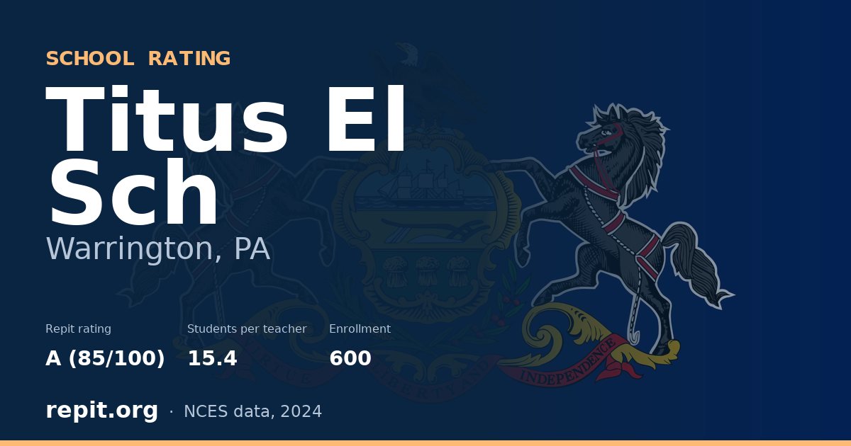 Titus El Sch, Warrington, PA — Repit school rating A (85/100)