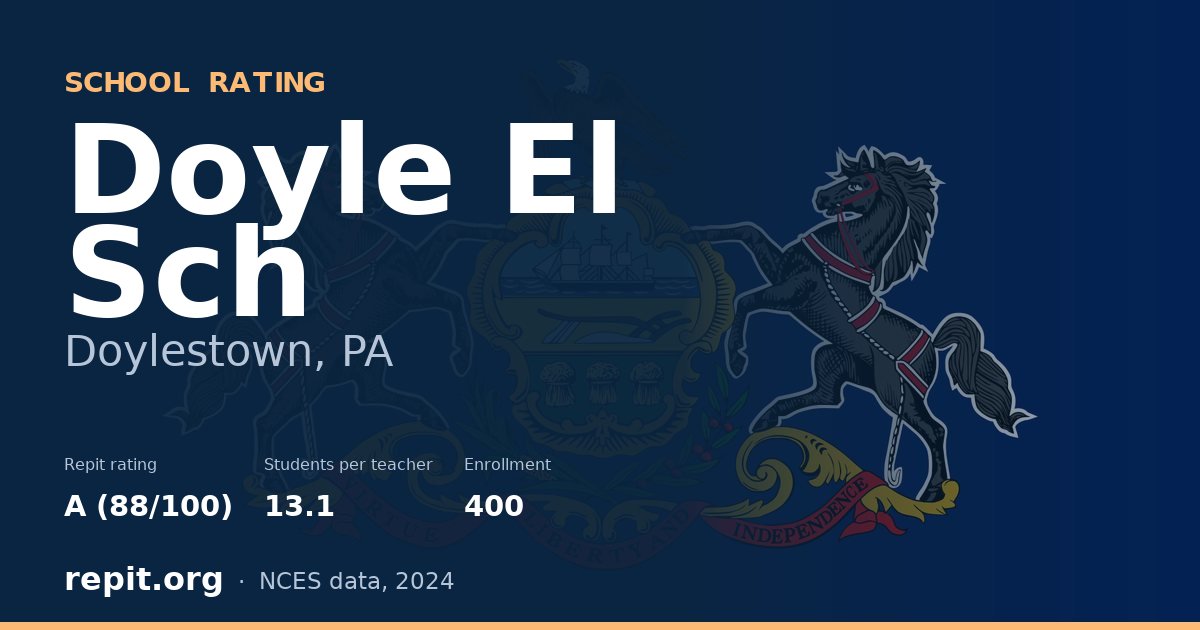 Doyle El Sch, Doylestown, PA — Repit school rating A (88/100)