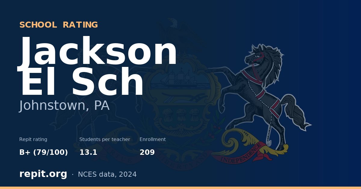 Jackson El Sch, Johnstown, PA — Repit school rating B+ (79/100)