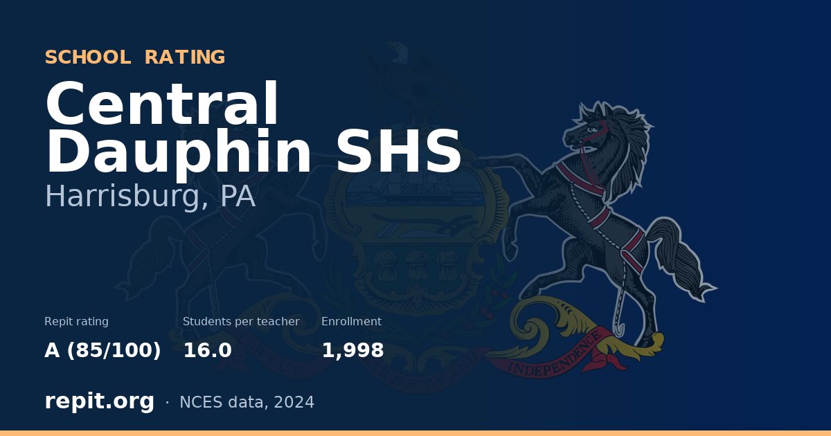 Central Dauphin SHS, Harrisburg, PA — Repit school rating A (85/100)